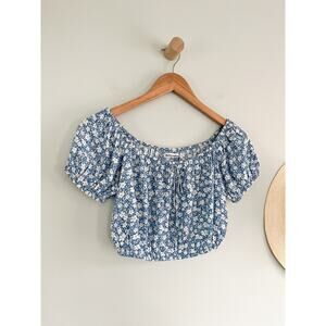 Reformation | Azzuro Blue Floral Crop Top | Sz 4
